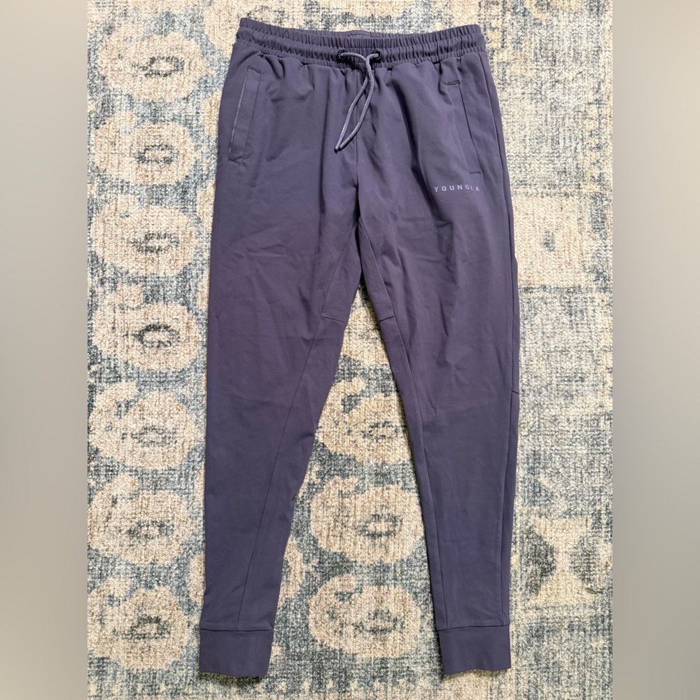 YoungLA Men's Dark Navy Joggers with Drawstring